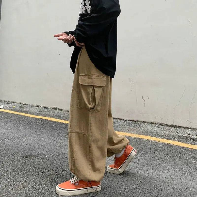 Wide-leg Baggy Cargo Pants