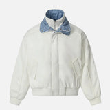 Retro Plaid Patchwork Fake Two Piece Padded Jacket