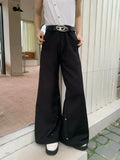 Deconstructed Loose Wide Leg Button Pants