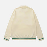 Y2K Preppy Striped Tie Collar Knit Sweater