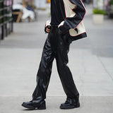 Black Waterproof Motorcycle Leather Pants