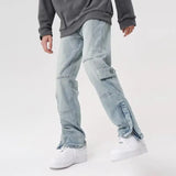 Y2K Streetwear Vintage Cyber Blue Baggy Jeans