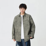 Distressed Corduroy Casual Long Sleeve Shirt