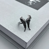 Handmade Retro Silver Angel Wings Ring