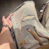 Button Zipper Pocket Fashionable Loose Shorts
