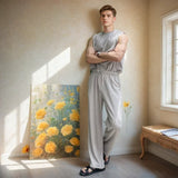 Men's Sleepwear Summer Cotton Short Sleeve Pajama T-Shirt