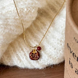 Enamel Pomegranate Gold Necklace