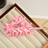 Front view of the rose red Intricate Mettalic Hair Claw