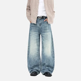 Vintage Washed Deconstructed Moustache Effect Jeans