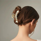Metal Fish Bone Irregular Hair Claw Clip
