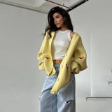Soft Lazy Dachshund Embroidered Knitted Cardigan