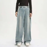 Stylish Splicing Straight Leg Denim Jeans