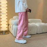 Wardrobe Staple Elegant Pink Baggy Cargo Jeans