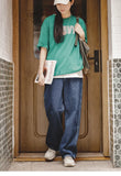 Vintage Washed Straight Leg Boyfriend Jeans