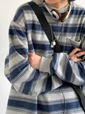 Japanese Retro Stripe Loose Sweatshirt