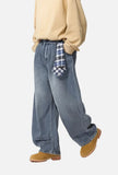 Vintage Distressed With Scarf Washed Denim Jeans