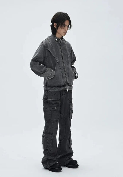 Essential Patchwork Multi Pockets Denim Jacket