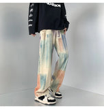 Colorful Graffiti Tie Dye Loose Jeans
