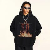 Retro Aesthetic Flaming Graphic Hoodie
