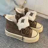 Warm Plush High Winter Lace Up Boots