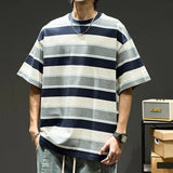 Men's Striped Hip Hop Short Sleeve T-Shirt