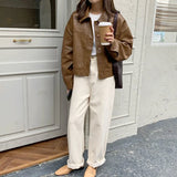 Women Classic Comfort Vintage Faux Fur Biker Leather Jacket