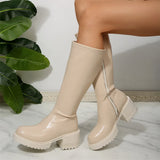 Y2K Vintage Knee High Platform Leather Boot