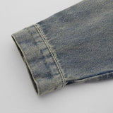 Oversized Washed Solid Denim Jacket