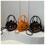 Color Blocking Halloween Pumpkin Shoulder Bag