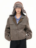 Women Oversize Elegant Cropped Trench Jacket
