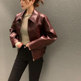 Women Vintage Retro Hip Hop Leather Jacket