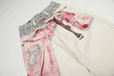 Versatile High Street With Scarf Wide Leg Jeans
