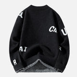 Cozy Letter Print Knitted Casual Sweater
