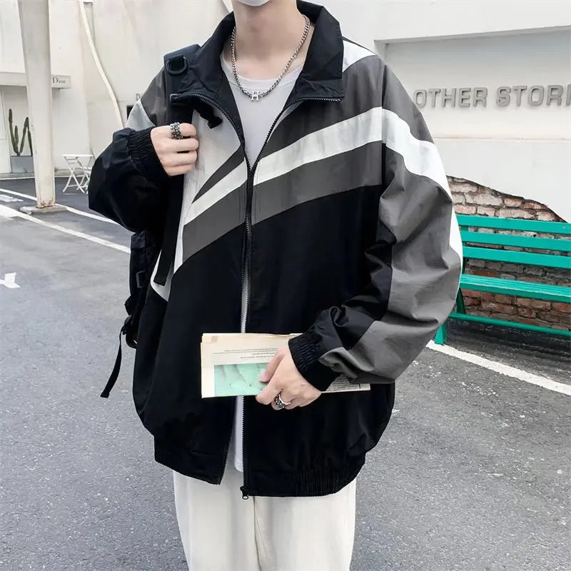 Y2K Flattering Stand Collar Sports Windbreaker Jacket