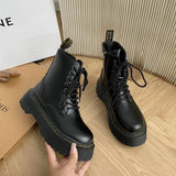 Platform Goth Chelsea Ankle Leather Boot