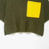 Breathable Green Knitted Short Sleeve Sweater