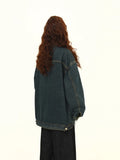 Women Black and Gray Denim Jacket