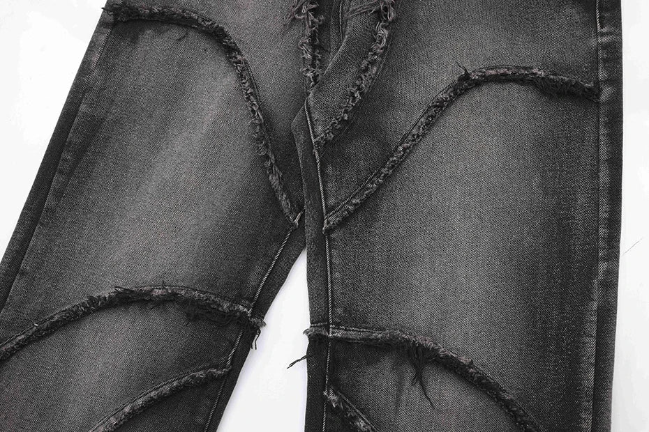 Crisscross Stitch Baggy Jeans