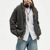 Chic Retro Tassel Ripped Long Sleeve Cardigan