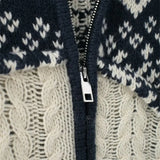 Elegant Jacquard Knitted Long Sleeve Cardigan