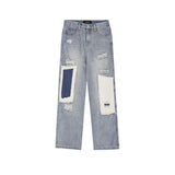 Oversized Patched Hole Jeans High Jeans