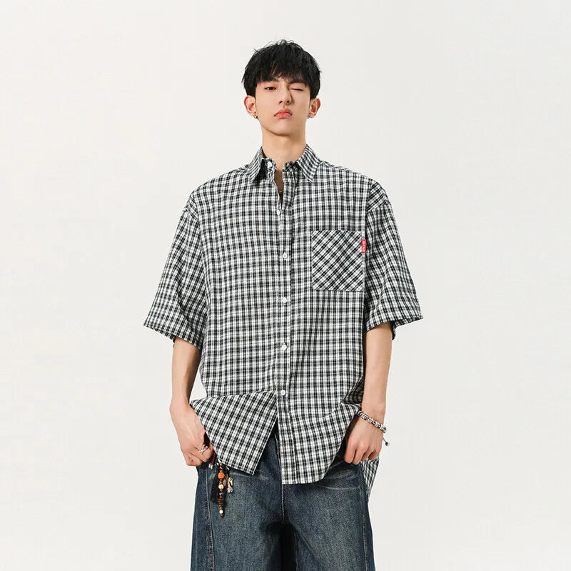 Men's Cool Stylish Plaid Short Sleeve Shirt