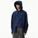 Streetwear Cozy Soft Oversize Plaid Hooded Shirt