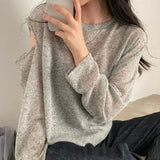 Off Shoulder Basic Loose Casual T-Shirt