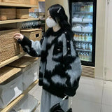 Y2K Everyday Essential Print Contrast Color Sweater