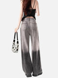 Fashionable Ripped High Waist Gradient Denim Jeans