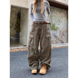 Retro Vintage Brown Wide Leg Baggy Jeans