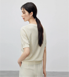 Soft Knit Argyle Round Neck T-shirt