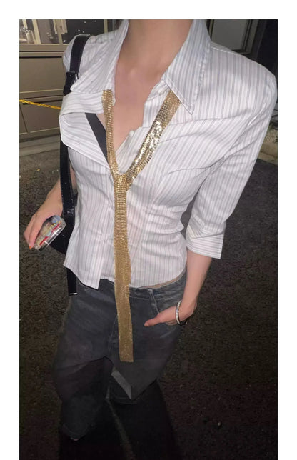 Y2K Stripes and Style Shirt