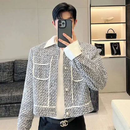 Luxury Elegant Checked Light Casual Jacket